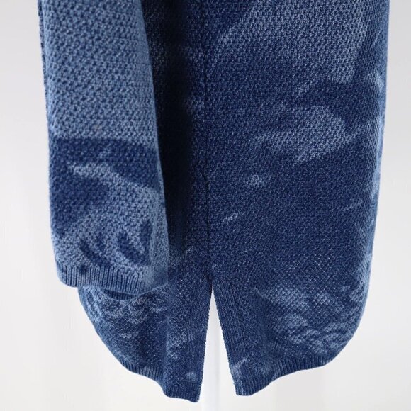 INC Womens Open Knit Cold Shoulder Blue Boho Top Size Large - Picture 6 of 16